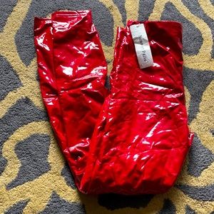 RED LATEX PANTS SIZE S